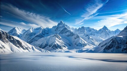 Wall Mural - snow-covered mountains in winter landscape