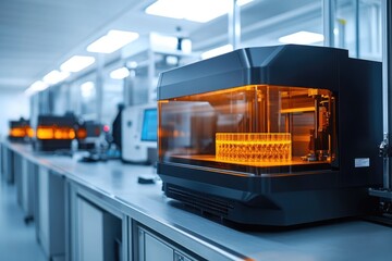 Fototapete - 3d printers creating prototypes in a research laboratory