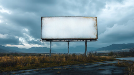 A massive empty billboard in the middle of a rural landscape