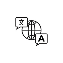 translation icon thin line art isolated
