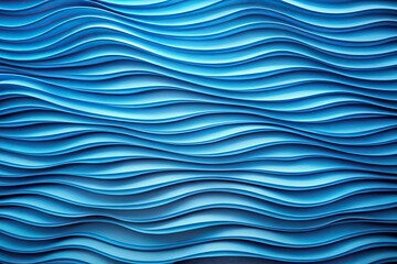 Unique abstract textured background created by layers of blue paper waves