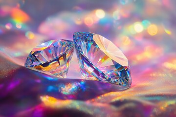 Sticker - two diamonds on a colorful background