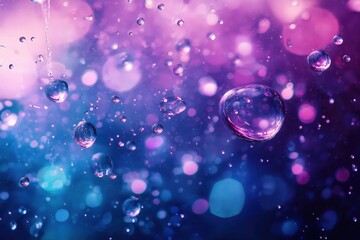 Canvas Print - a bunch of bubbles, there is a purple background