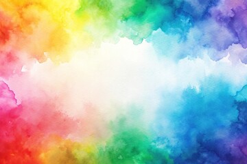 watercolor rainbow haze background with asymmetrical design