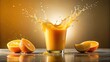 © Songpon - Refreshing burst of fresh orange juice splash silhouette