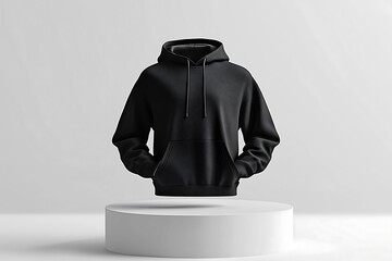 Wall Mural - Black hoodie on white platform	