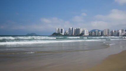 Wall Mural - Beautiful morning at Pitangueiras beach. Beach on downtown of Guaruja, SP, Brazil.