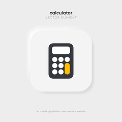 Poster - Calculator icon vector on white background. Savings, finances sign. Economy calculate. Four operations, multiplication, addition, subtraction, dividing, division. For UI, UX, website, mobile app.