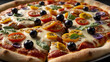 © DesignByHimel - A pizza photographed from an angle, adds a dynamic and engaging composition.