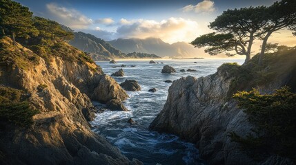 Stunning Coastline with Mountain Views