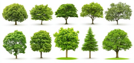 Green tree isolated against a white background.