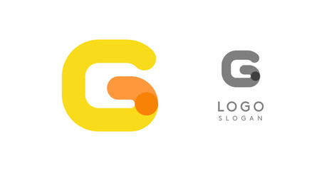 Aufkleber - Soft rounded trendy logo, geometric colorful letter G with a modern tech feel, playful monogram design for corporate identity, creative branding, logotype template. Vector logotype