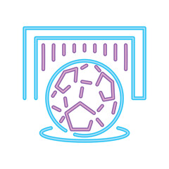 Sticker - soccer sport neon lighs icon