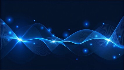 Wall Mural - waving dynamic particles and dots. glowing particle waves.