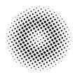 © Olga Voron - Circle black halftone dots backgrounds. Vector retro old comic dots halftone noise, arts.  Spray points  grain, grunge effect. Halftone circle. Comic dotted circles,  round pop art shape