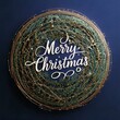 © Seungju - 3d 렌더링 메리크리스마스 필기체 , 글씨는 크리스마스장식으로 둘러쌓여 있는 원형