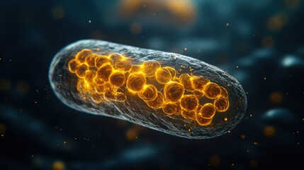 Ultra-Realistic Mitochondria Stock Photograph with Cinematic Lighting Isolated on White Background