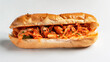 © Kosin - delicious sandwich filled with spicy kimchi, showcasing vibrant colors and textures. This mouthwatering dish is perfect for those who enjoy bold flavors and unique culinary experiences