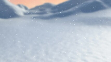 Wall Mural - Animation of snow falling in winter scenery background