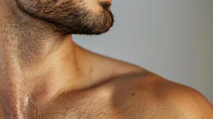 Poster - Close-up of a Man's Neck and Shoulder