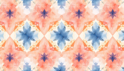 Wall Mural - watercolour geometric pattern design, trendy background. Decoration graphic elegant texture isolated with white highlights, png