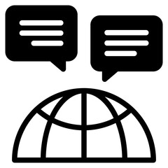 Canvas Print - global chat icon