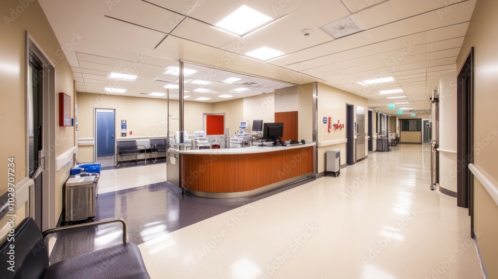 Emergency room design with functional layouts, modern medical tools ...
