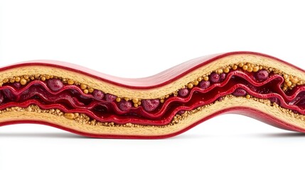 Wall Mural - Cross Section of Artery with Plaque Buildup   Medical Illustration