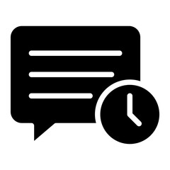 Canvas Print - chat with time icon, pending chat icon