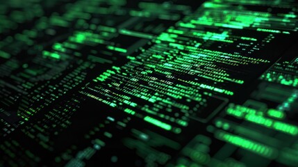 Green Code on a Dark Background