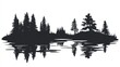 © LouvrianDesign - Single lake silhouette. lake vector. lake silhouette - vector icon on white background. Vector illustration.