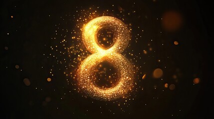 Wall Mural - Sparkling Number Eight