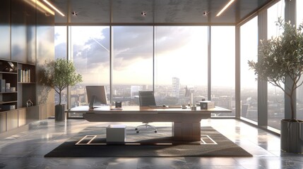 Poster - Modern Office with Stunning City View