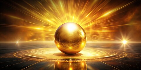 Wall Mural - golden orb of glowing spiritual energy, spiritual, ethereal, golden, ball, energy, radiant, light, d