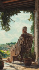 Tranquil Scene of a Roman Veteran in Relaxation