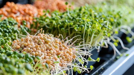 Canvas Print - Sprouting Seeds, Fresh Greens and Microgreens