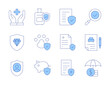 © Blockfine - Insurance icons. Line Duotone style, editable stroke. accident, jewelry, legal document, luggage, insurance, healthcare, car insurance, customer, health insurance