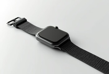 A Watch black loop white background Generative ai 