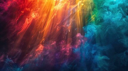 Canvas Print - Colorful smoke swirls in the air. AI.