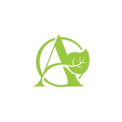 Letter A Initial eco logo design