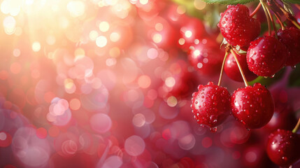 Wall Mural - cherry fruits background