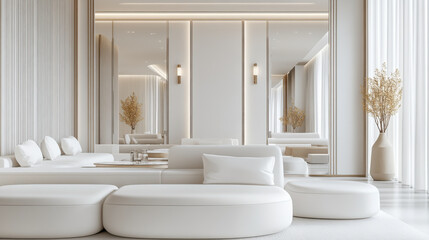 Wall Mural - luxurious hotel lounge, featuring white and neutral tones