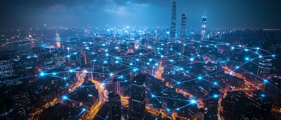 Leinwandbilder - Brief insights into smart city technology, exploring the role of sensors, connectivity, and data analytics in improving urban infrastructure