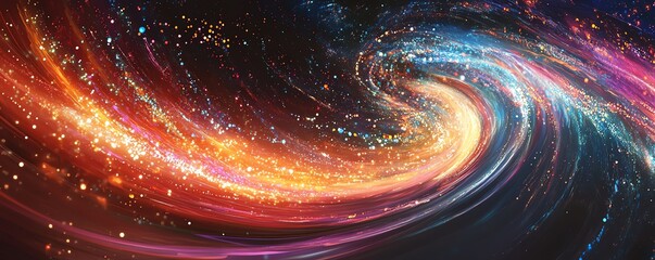 Fototapete - Energetic portrayal of an information highway featuring flowing streams of colorful light, representing seamless connectivity and data movement