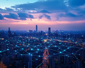 Exploration of smart city technology, emphasizing the use of IoT and AI to create efficient, connected, and sustainable urban environments