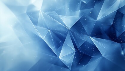 Leinwandbilder - Unique abstract blue banner for a technology webpage, combining various shades of blue with geometric elements for a captivating effect