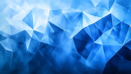 Leinwandbilder - Unique abstract blue banner for a technology webpage, combining various shades of blue with geometric elements for a captivating effect