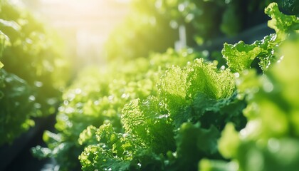 Poster - Image of a robotic arm in a greenhouse, harvesting hydroponic lettuce, demonstrating the use of smart farming technologies for sustainable agriculture