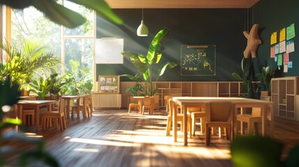 Wall Mural - Sunlight Classroom Interior
