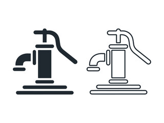 Water pump black silhouette icon design